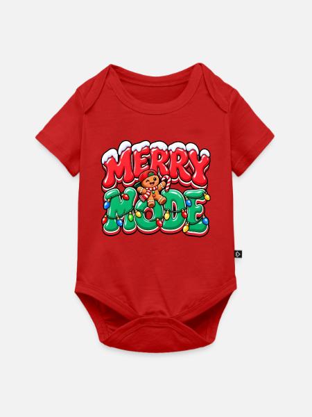 Merry Mode Weihnachtslichter - Baby Premium Kurzarmbody - Rot