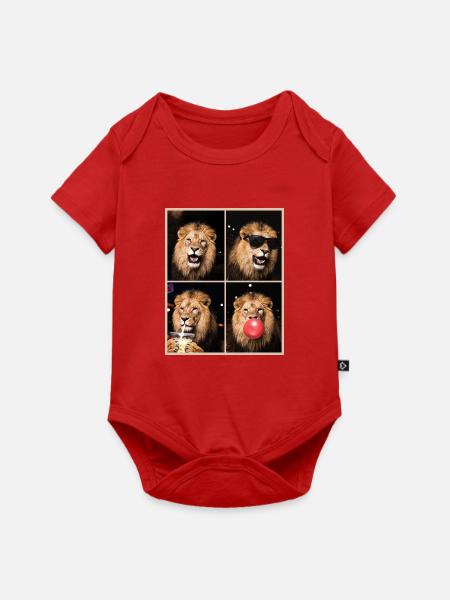 Löwen Löwe - Baby Premium Kurzarmbody - Rot