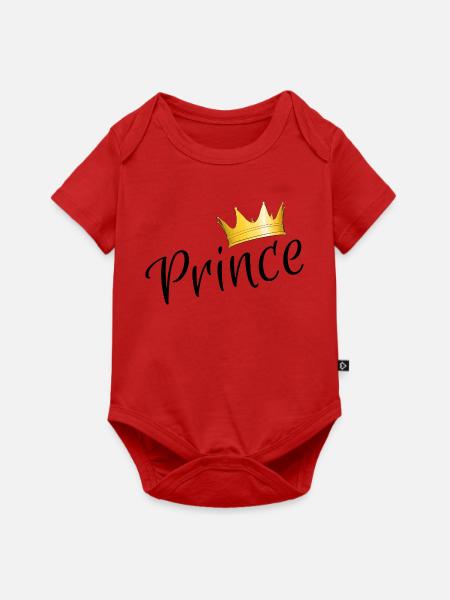 Prince - Prinz mit goldener Krone - Baby Premium Kurzarmbody - Rot