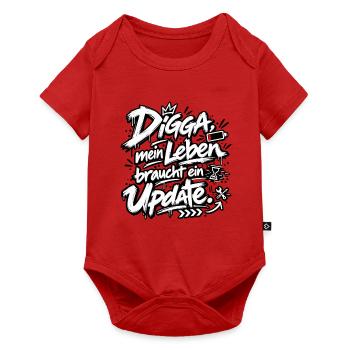 Digga Update: Mein Leben Upgrade - Baby Premium Kurzarmbody - Rot - Vorne