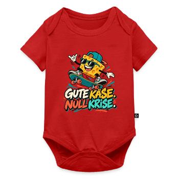 Käse-Skateboard: Gute Käse Null Krise - Baby Premium Kurzarmbody - Rot - Vorne