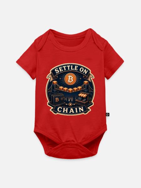 SETTLE ON CHAIN - Baby Premium Kurzarmbody - Rot