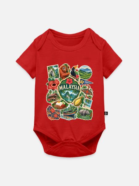 Malaysia Reisesticker - Baby Premium Kurzarmbody - Rot