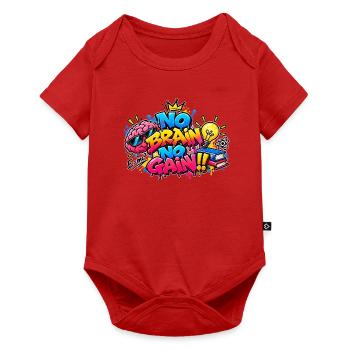 KEIN GEHIRN, KEIN GEWINN – Das Graffiti der Gehirne! - Baby Premium Kurzarmbody - Rot - Vorne