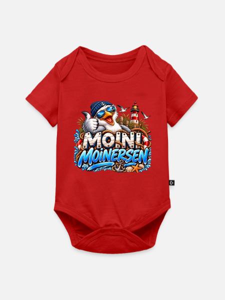 Moini Moinersen Moin Maritim Möwe - Baby Premium Kurzarmbody - Rot