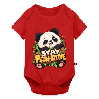 Stay Paw-Sitive Panda - Baby Premium Kurzarmbody - Rot - Vorne
