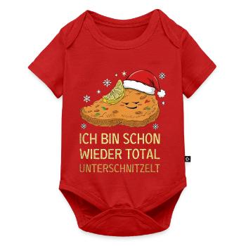 Ich Bin Schon Wieder Total Unterschnitzelt Xmas - Baby Premium Kurzarmbody - Rot - Vorne