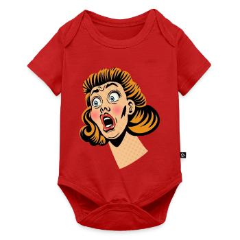 Frau im Schockzustand - Baby Premium Kurzarmbody - Rot - Vorne