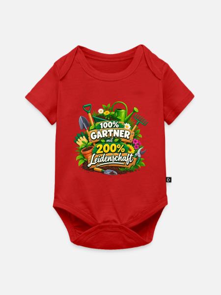 Gärtner mit 200% Leidenschaft - Baby Premium Kurzarmbody - Rot