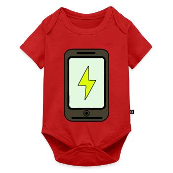 Smartphone am Ladegerät aufladen - Baby Premium Kurzarmbody - Rot - Vorne