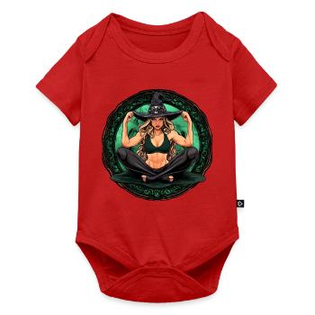 Yoga Hexe Halloween - Baby Premium Kurzarmbody - Rot - Vorne