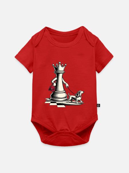 Schachdame mit Hund beim Spaziergang - Baby Premium Kurzarmbody - Rot