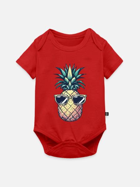 Ananas mit Sonnenbrille – Bunt - Baby Premium Kurzarmbody - Rot
