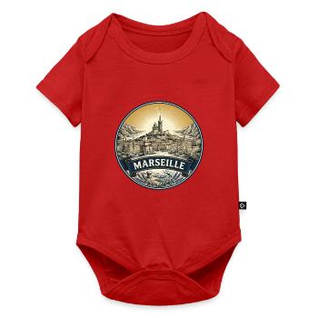 Marseille Frankreich Reiseabzeichen Notre Dame Geschenk - Baby Premium Kurzarmbody - Rot - Vorne