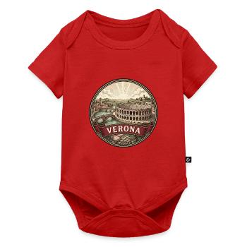 Verona Italien Reiseabzeichen Souvenir der römischen Arena - Baby Premium Kurzarmbody - Rot - Vorne