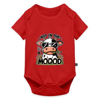 Not in the Mood – Lustige Kuh mit Sonnenbrille - Baby Premium Kurzarmbody - Rot - Vorne