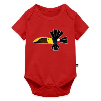 Schrulliger Fukan-Fukan-Kastanien-Mandibel-Toukan - Baby Premium Kurzarmbody - Rot - Vorne