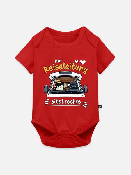 Camping Die Reiseleitung sitzt rechts - Baby Premium Kurzarmbody - Rot