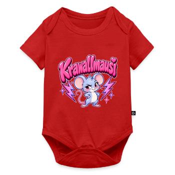 Krawallmausi Y2K - Baby Premium Kurzarmbody - Rot - Vorne