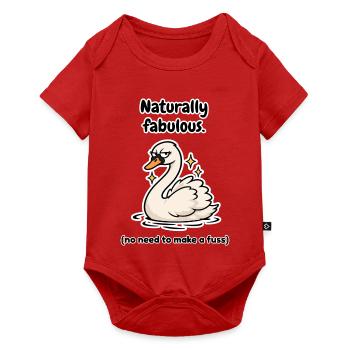 Natürlich fabelhafter finnischer Schwan - Baby Premium Kurzarmbody - Rot - Vorne
