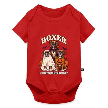 Spooky Night Loyal Company – Boxer-Halloween-Hund - Baby Premium Kurzarmbody - Rot - Vorne