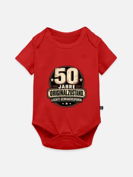 50 Jahre – Originalzustand Gebrauchsspuren - Baby Premium Kurzarmbody - Rot