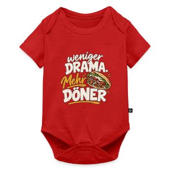 Weniger Drama, Mehr Döner - Baby Premium Kurzarmbody - Rot - Vorne