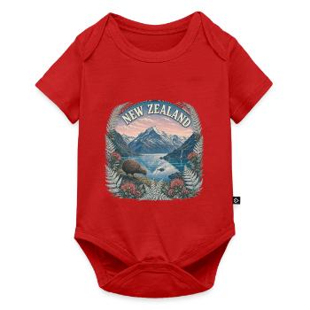 New Zealand – Neuseeland Natur Reise Art - Baby Premium Kurzarmbody - Rot - Vorne