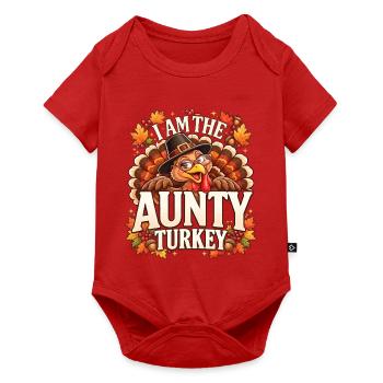 Tante Truthahn Thanksgiving-lustiges Familienessen der Tante - Baby Premium Kurzarmbody - Rot - Vorne