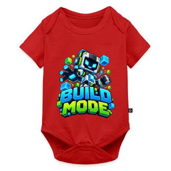 Voxel Build Mode Roboter - Baby Premium Kurzarmbody - Rot - Vorne