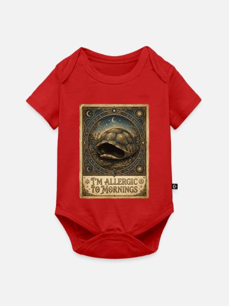 I'm Allergic To Mornings Turtle - Baby Premium Kurzarmbody - Rot