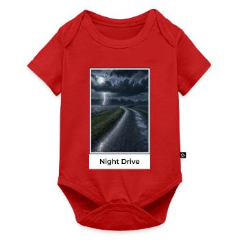 Nachtfahrt durch Gewitter - Baby Premium Kurzarmbody - Rot - Vorne