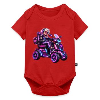 Cyberpunk & Zukunfts-Sci-Fi-Mobilroller - Baby Premium Kurzarmbody - Rot - Vorne