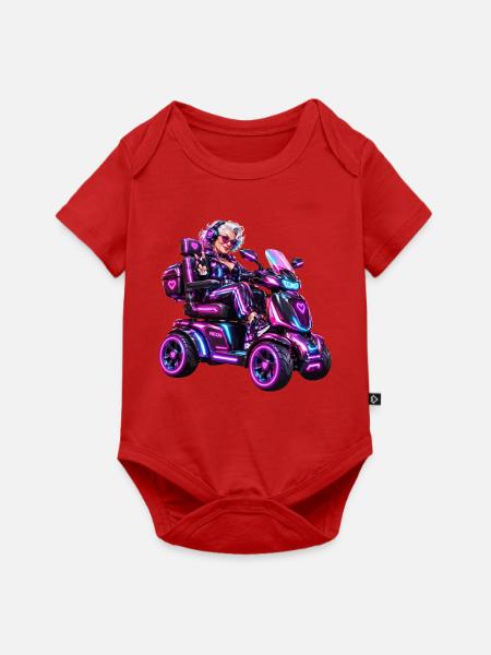Cyberpunk & Zukunfts-Sci-Fi-Mobilroller - Baby Premium Kurzarmbody - Rot