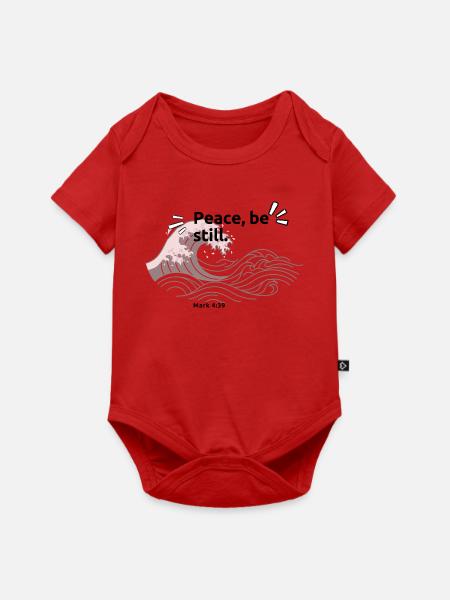 Markus 4,39 Friede, sei still. - Baby Premium Kurzarmbody - Rot