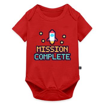 Pixel Mission Abgeschlossen - Baby Premium Kurzarmbody - Rot - Vorne