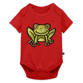Aquarell Frosch-Anhänger - Baby Premium Kurzarmbody - Rot - Vorne