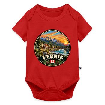 Fernie British Columbia Kanada Berge Natur - Baby Premium Kurzarmbody - Rot - Vorne