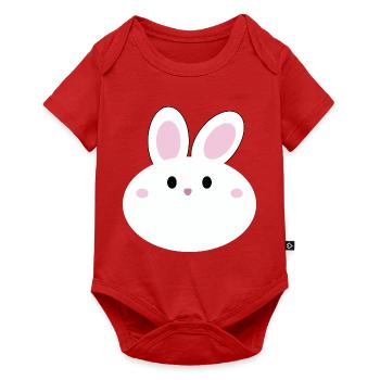 Süßes Kawaii-Kaninchen - Baby Premium Kurzarmbody - Rot - Vorne