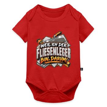 Fliesenleger Spruch Shirt - Baby Premium Kurzarmbody - Rot - Vorne
