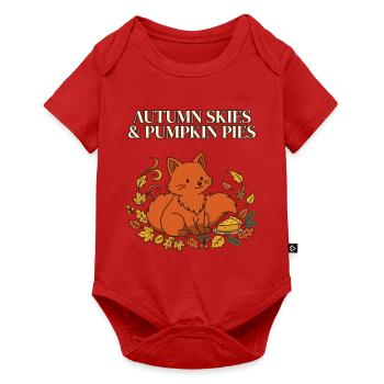 Herbsthimmel und Kürbiskuchen Herbstfuchs - Baby Premium Kurzarmbody - Rot - Vorne