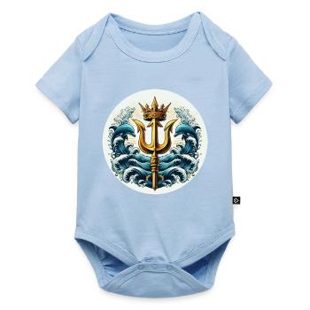 Dreizack Symbol - Baby Premium Kurzarmbody - Hellblau - Vorne