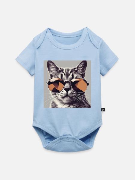 Cool Cat #1 - Baby Premium Kurzarmbody - Hellblau