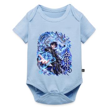 Eiswolf-Magier mit magischem Kreis - Baby Premium Kurzarmbody - Hellblau - Vorne