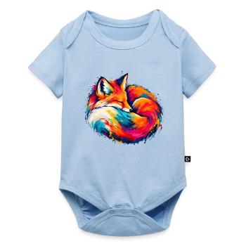 Chromatischer Schlaffuchs - Baby Premium Kurzarmbody - Hellblau - Vorne