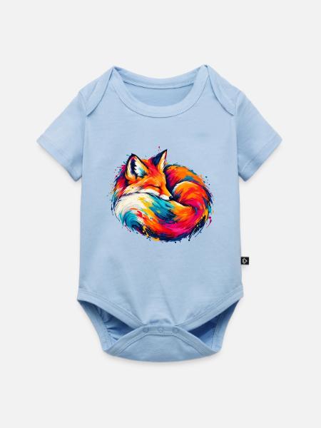 Chromatischer Schlaffuchs - Baby Premium Kurzarmbody - Hellblau