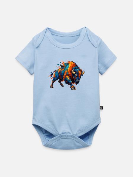 Chromatischer aufladender Bison - Baby Premium Kurzarmbody - Hellblau