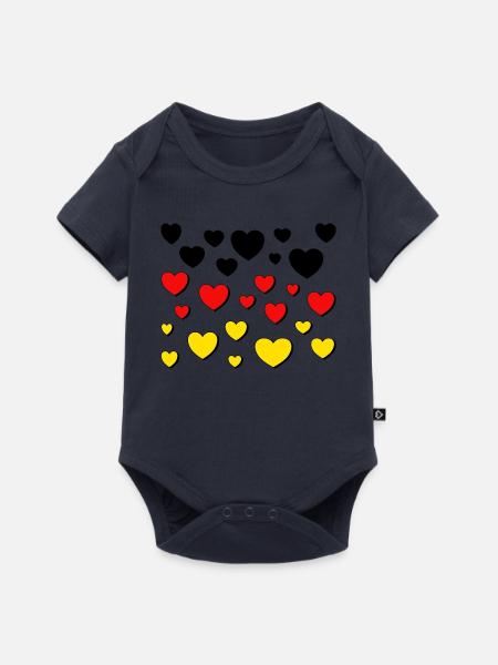 deutschland schwarz rot gold - Baby Premium Kurzarmbody - Navy