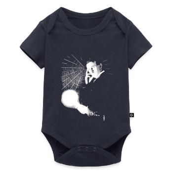 Nikola Tesla mit Glühbirne und Teslaspule - Baby Premium Kurzarmbody - Navy - Vorne
