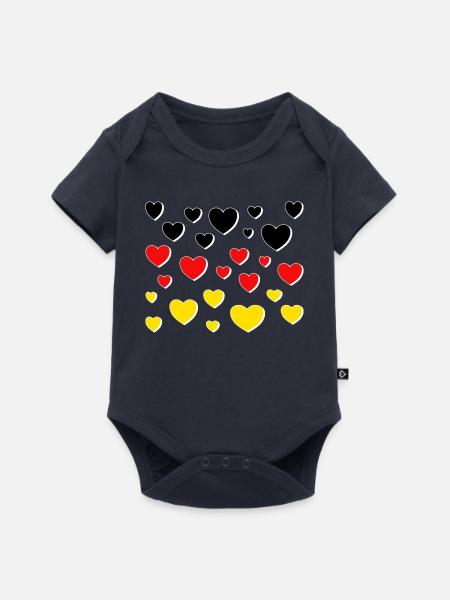 deutschland schwarz rot gold - Baby Premium Kurzarmbody - Navy